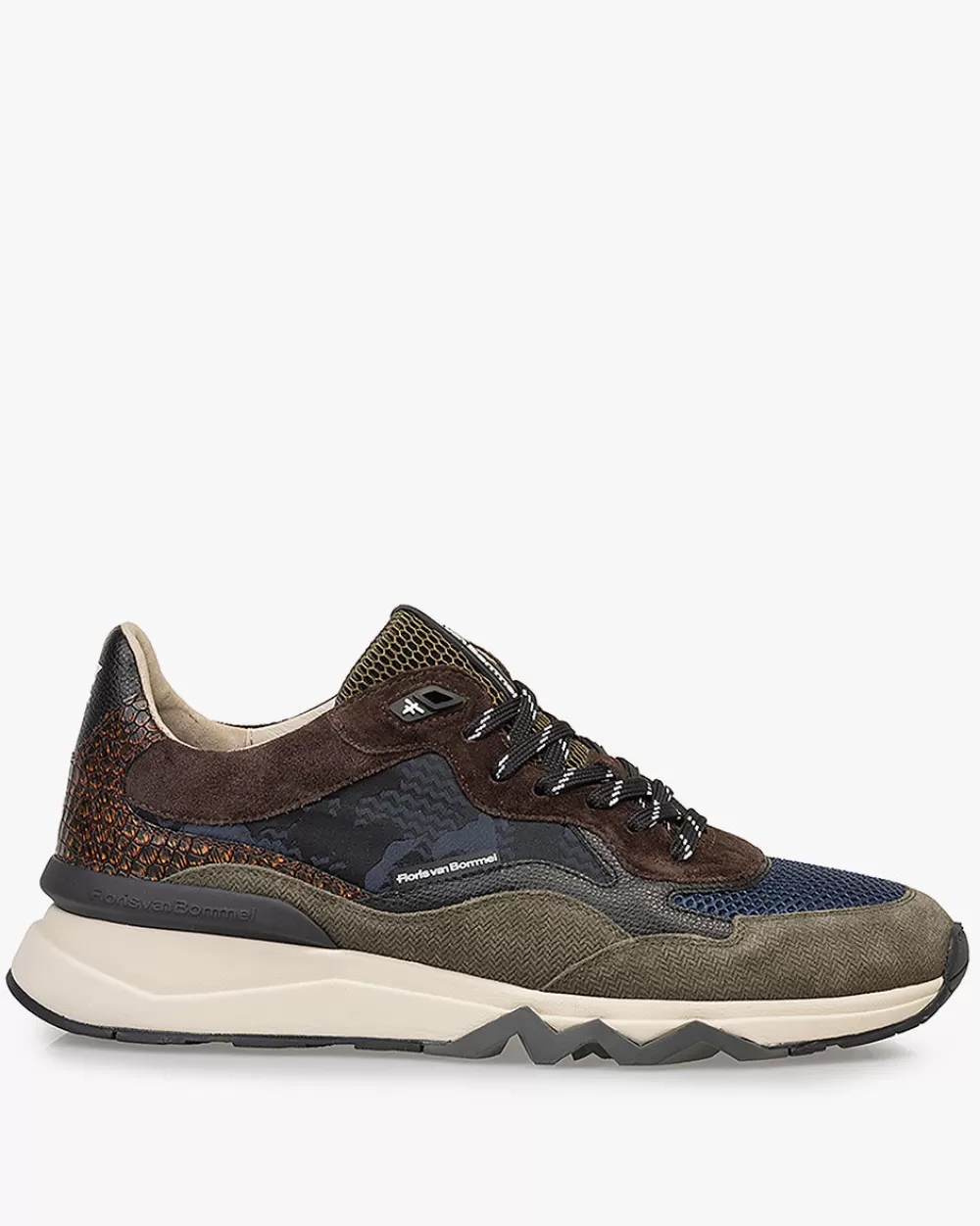 Floris van Bommel Weekend | Sneaker>De Zager 02.34 Dunkelbraun kombi