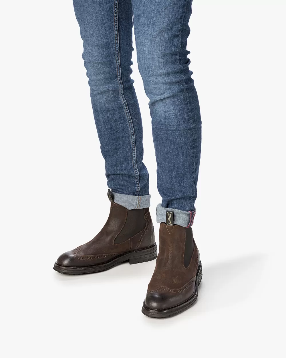 Floris van Bommel Brogues | Chelsea Boots>De Zeker 02.02 Braun