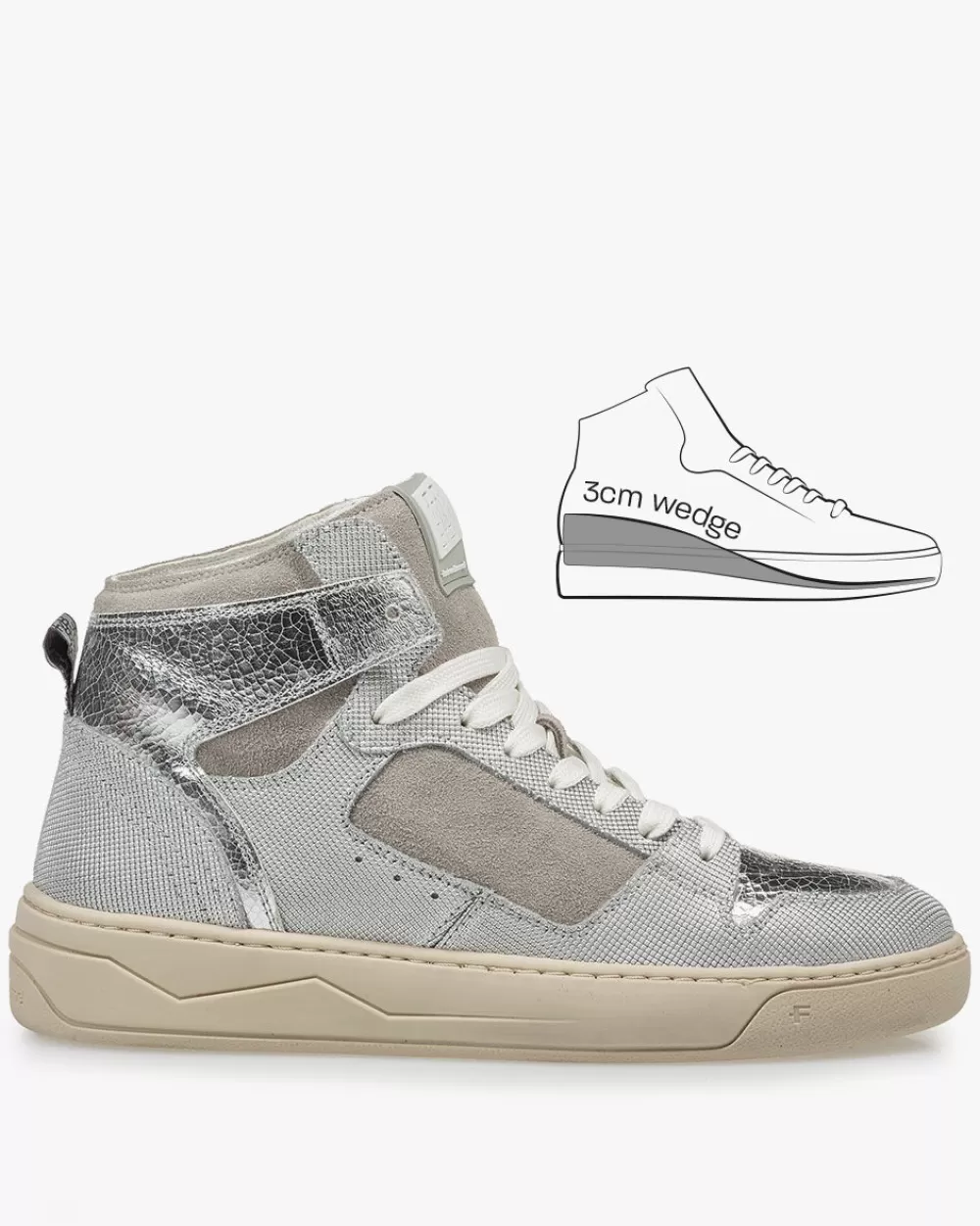 Floris van Bommel Sneaker>Iggi Wedge 01.00 Silber